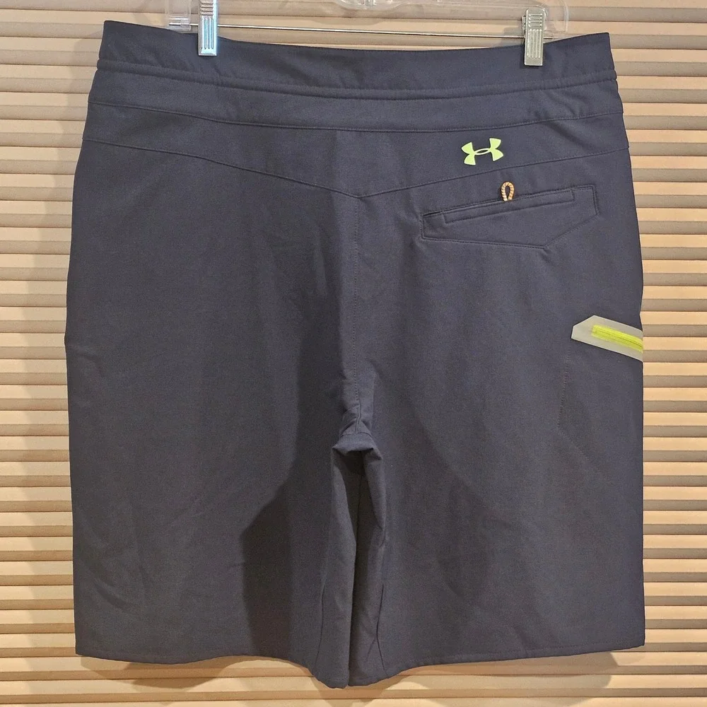 Under Armour Mens Navy Blue HeatGear Board Shorts Size 34 Fish Hook Logo